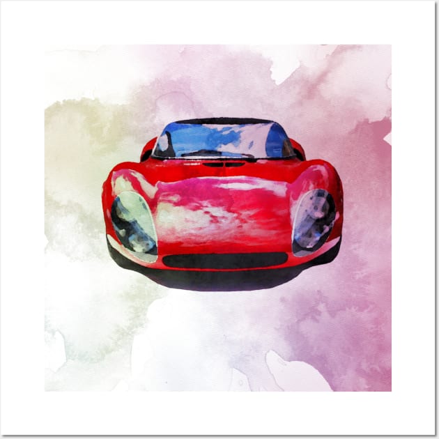 Vintage Alfa Romeo in watercolor Wall Art by thelazypigeon